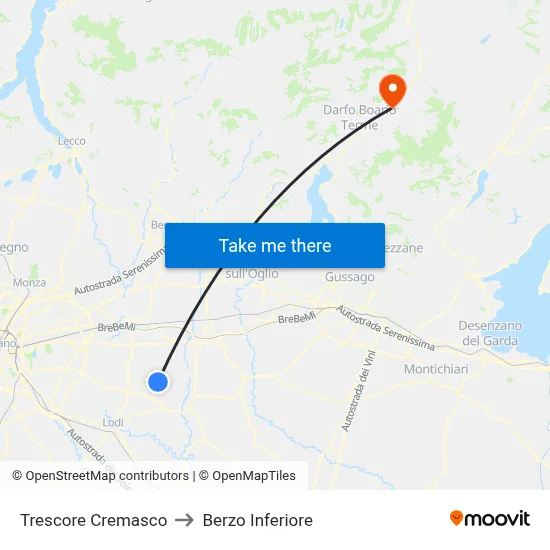 Trescore Cremasco to Berzo Inferiore map