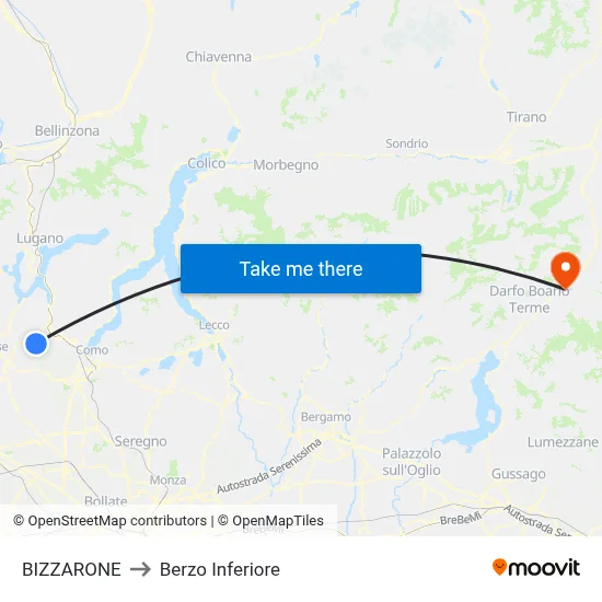 BIZZARONE to Berzo Inferiore map