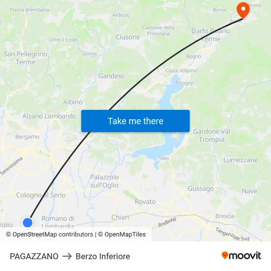 PAGAZZANO to Berzo Inferiore map