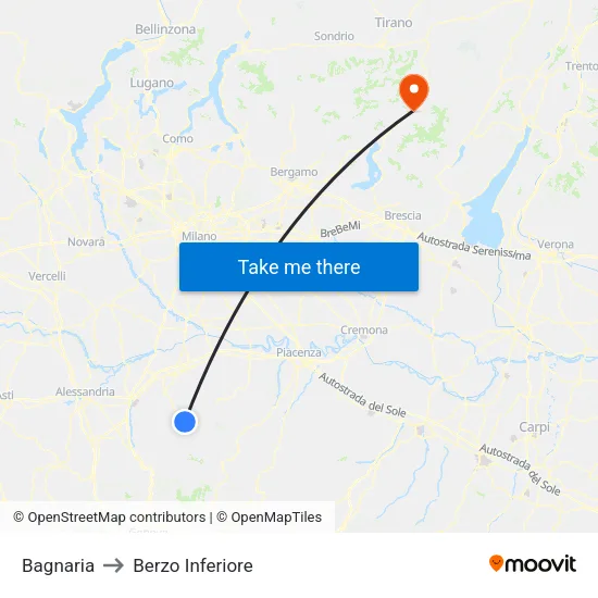 Bagnaria to Berzo Inferiore map