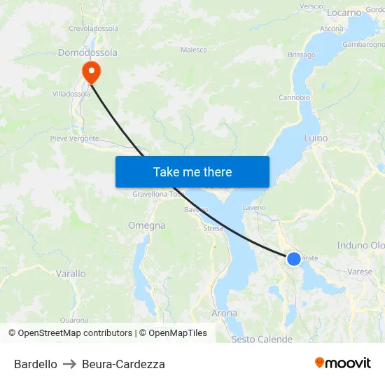 Bardello to Beura-Cardezza map