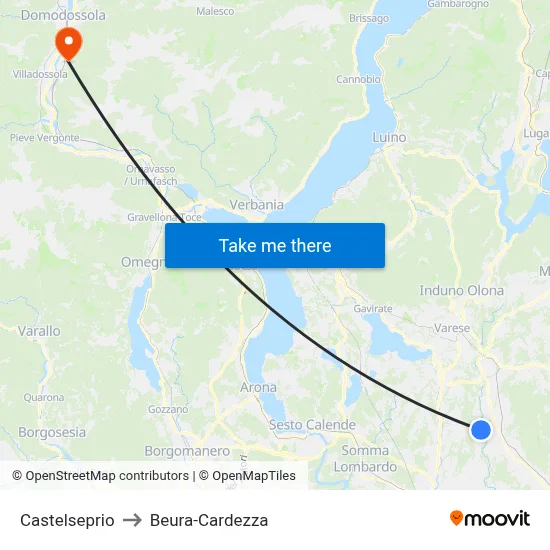 Castelseprio to Beura-Cardezza map