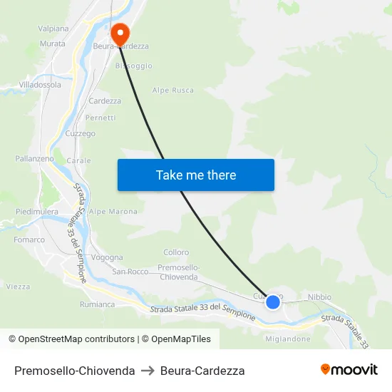Premosello-Chiovenda to Beura-Cardezza map