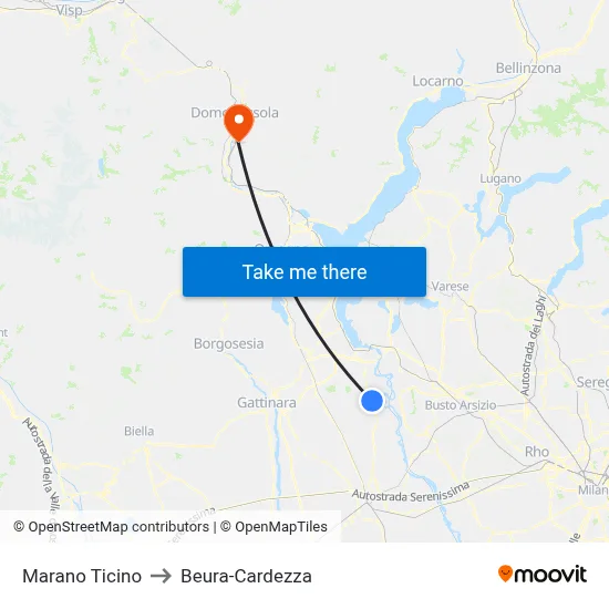 Marano Ticino to Beura-Cardezza map