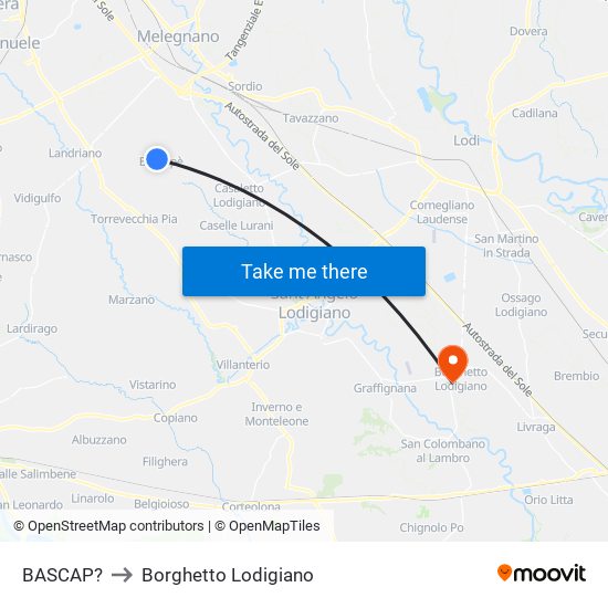 BASCAP? to Borghetto Lodigiano map