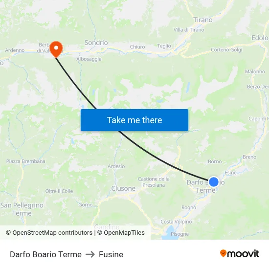 Darfo Boario Terme to Fusine map
