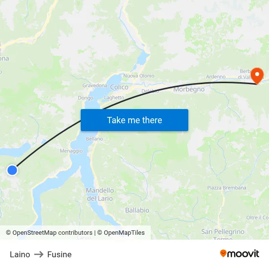 Laino to Fusine map