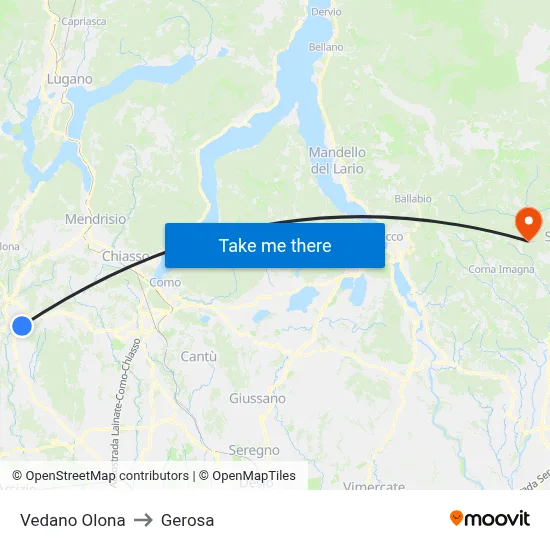 Vedano Olona to Gerosa map