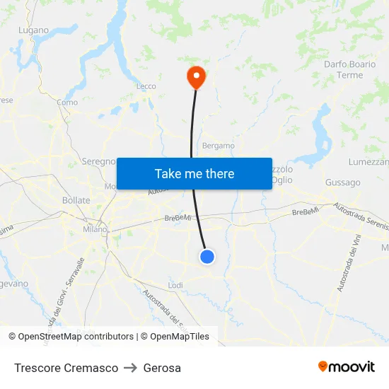 Trescore Cremasco to Gerosa map