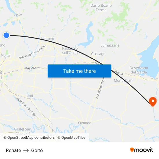 Renate to Goito map