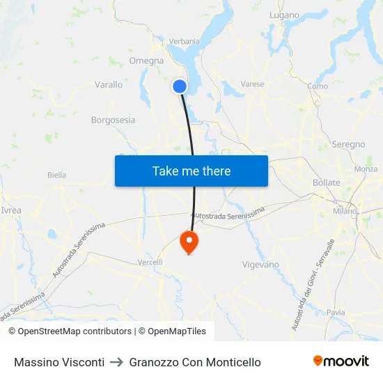 Massino Visconti to Granozzo Con Monticello map
