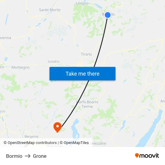 Bormio to Grone map