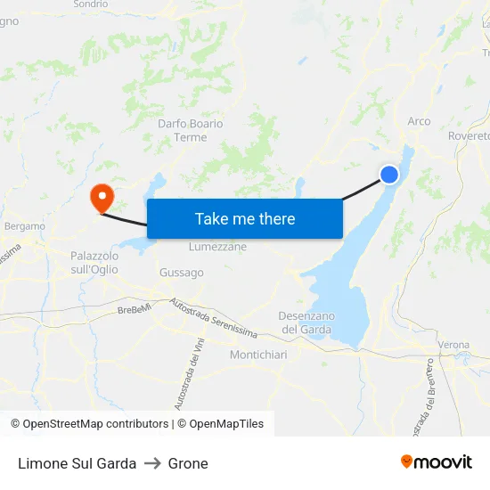 Limone Sul Garda to Grone map