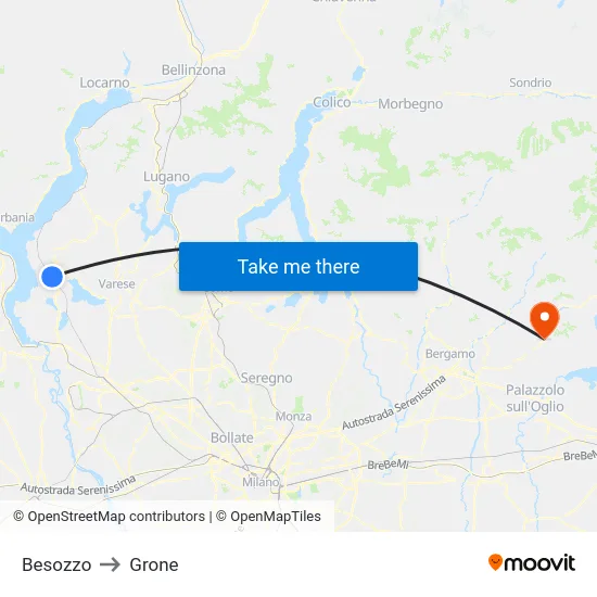 Besozzo to Grone map