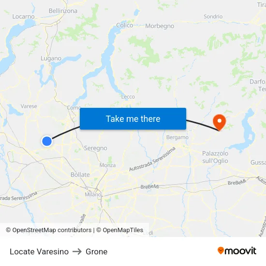 Locate Varesino to Grone map