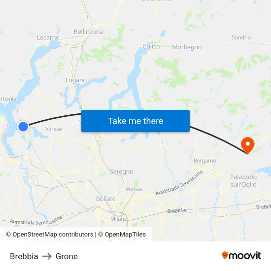 Brebbia to Grone map