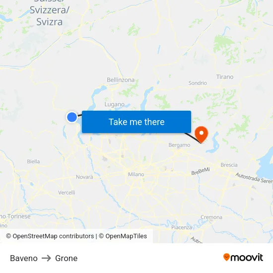 Baveno to Grone map