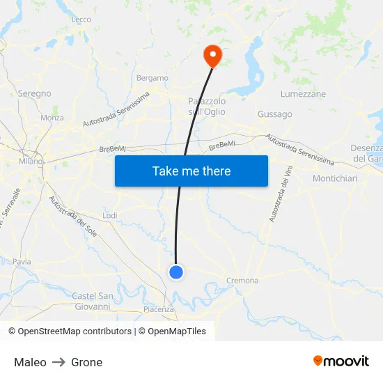 Maleo to Grone map