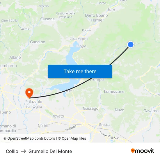 Collio to Grumello Del Monte map