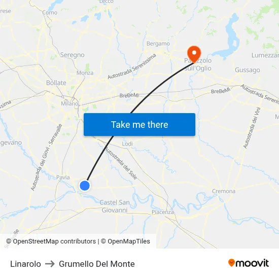 Linarolo to Grumello Del Monte map