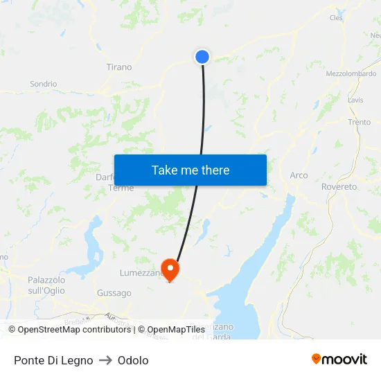 Wooden Bridge to Odolo map