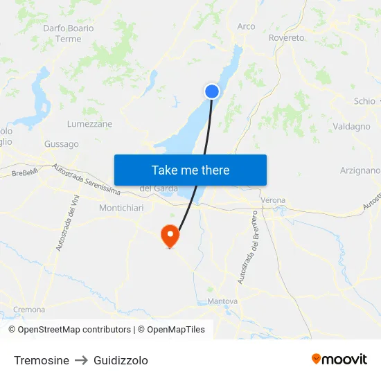 Tremosine to Guidizzolo map
