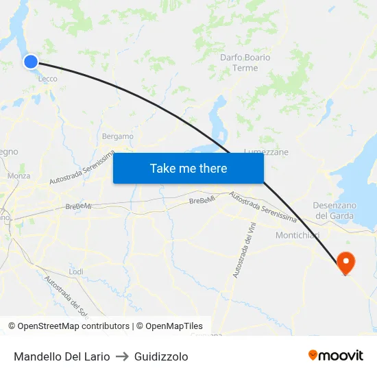 Mandello Del Lario to Guidizzolo map