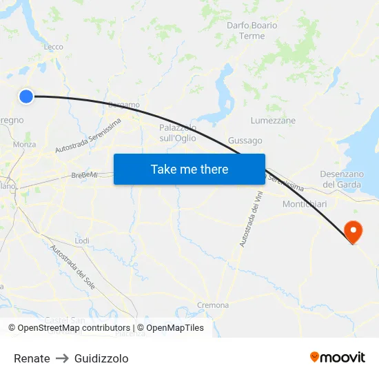 Renate to Guidizzolo map