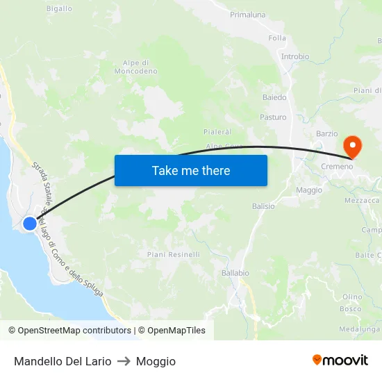 Mandello Del Lario to Moggio map
