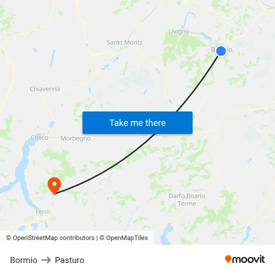 Bormio to Pasturo map