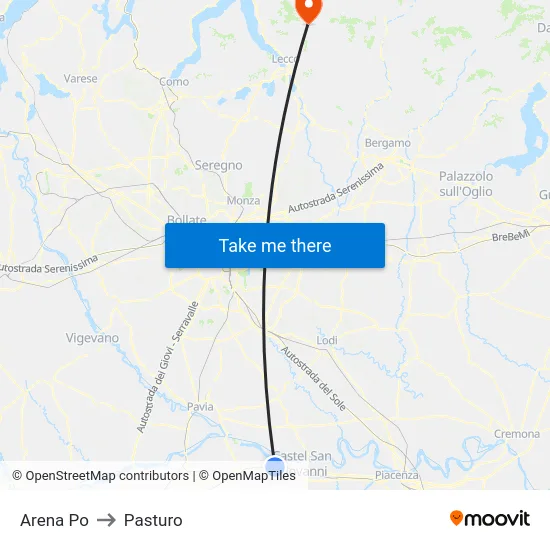 Arena Po to Pasturo map