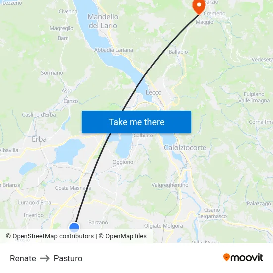 Renate to Pasturo map