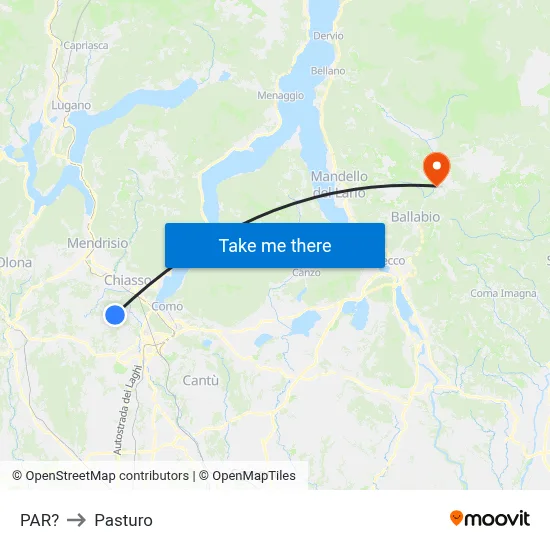 Parre to Pasturo map