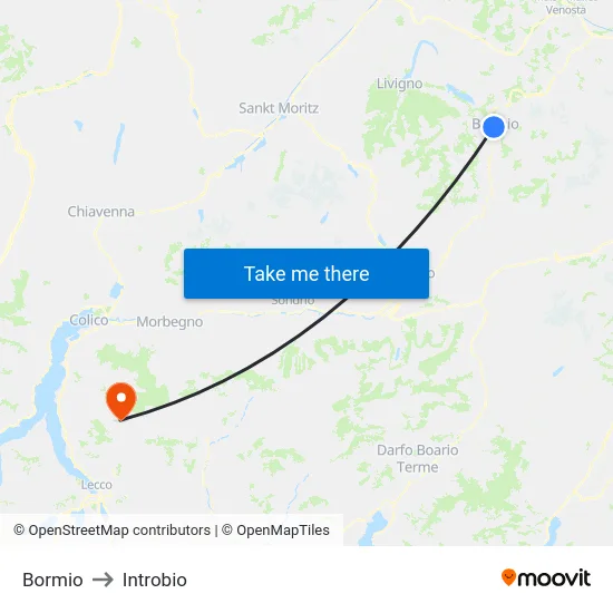 Bormio to Introbio map