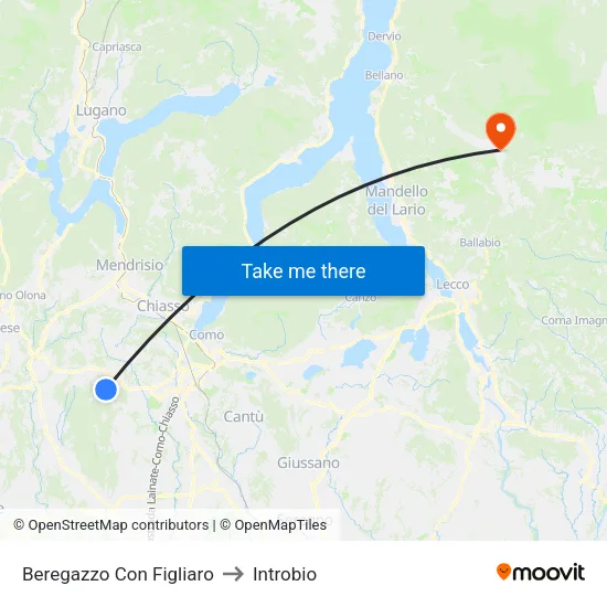 Beregazzo Con Figliaro to Introbio map
