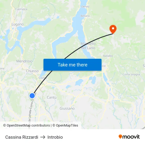 Cassina Rizzardi to Introbio map