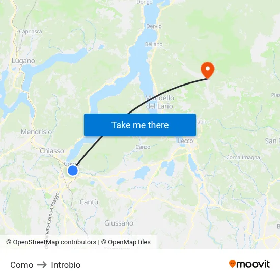 Como to Introbio map