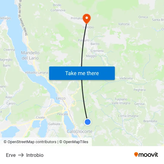 Erve to Introbio map