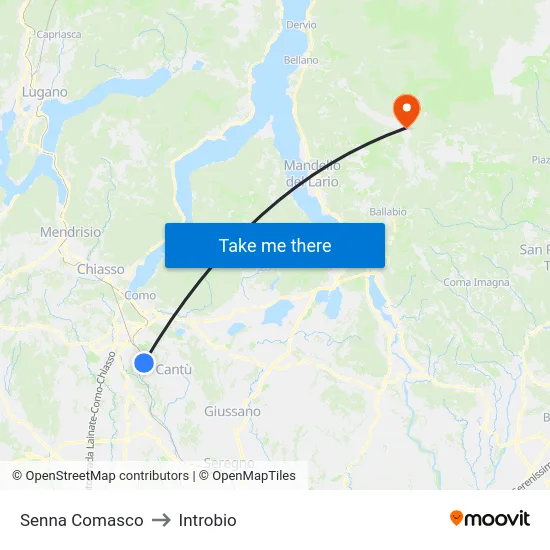 Senna Comasco to Introbio map