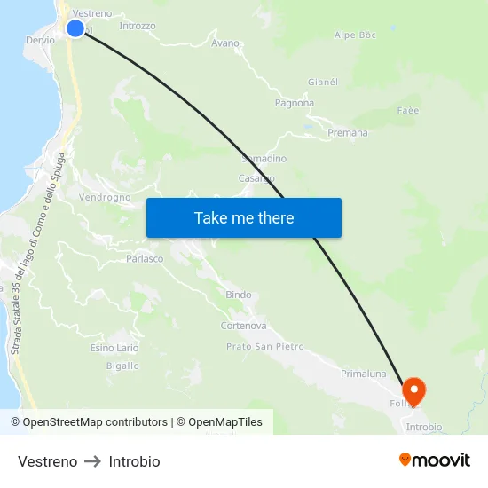 Vestreno to Introbio map