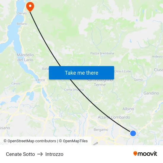Cenate Sotto to Introzzo map