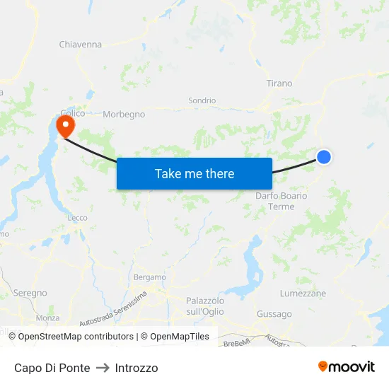 Capo Di Ponte to Introzzo map