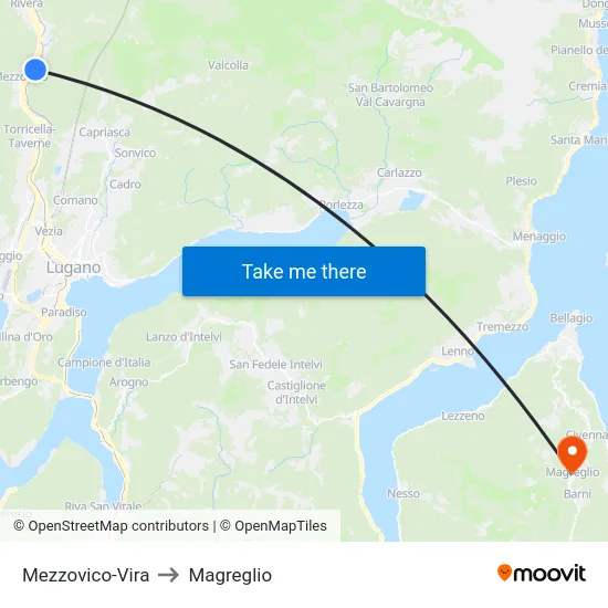 Mezzovico-Vira to Magreglio map