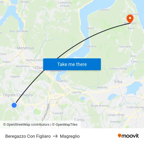 Beregazzo Con Figliaro to Magreglio map