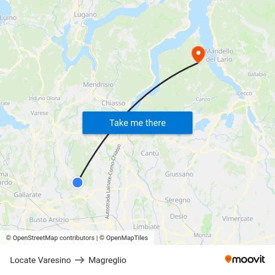 Locate Varesino to Magreglio map