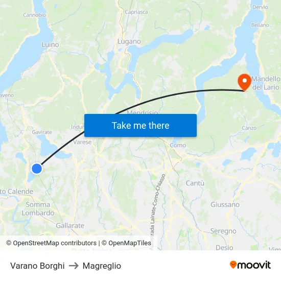 Varano Borghi to Magreglio map