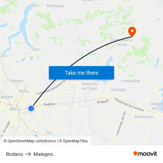 Rodano to Malegno map