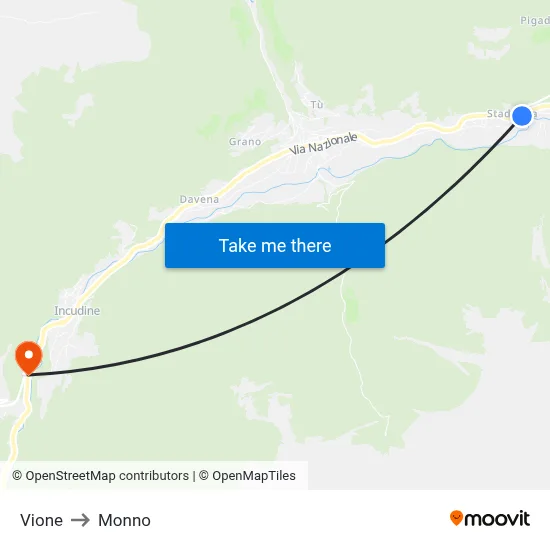 Vione to Monno map
