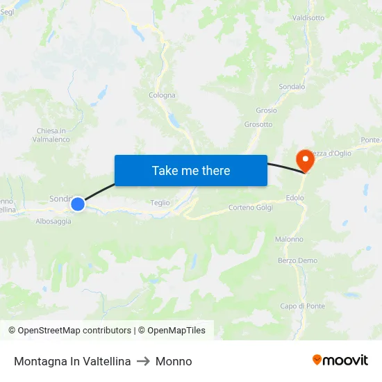 Montagna In Valtellina to Monno map