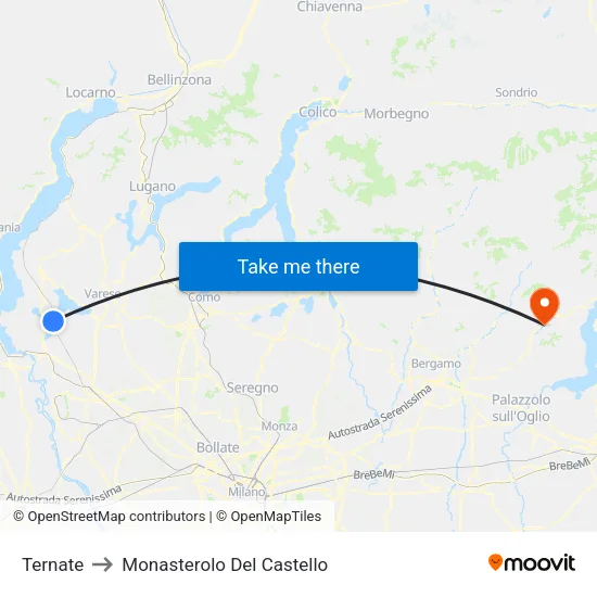 Ternate to Monasterolo Del Castello map